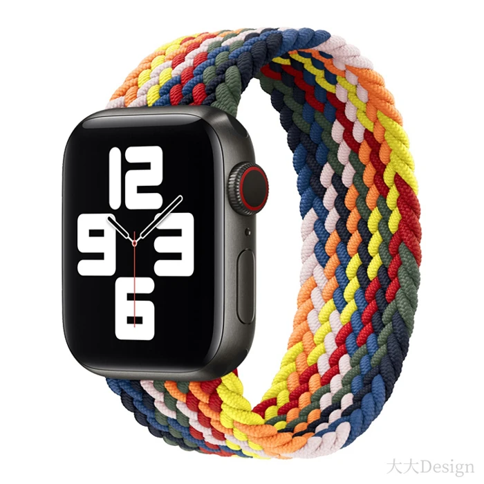 Ally Apple Watch 7-8 45mm 6-5-4 44mm Watch Ultra 49mm Single loop Plastik Kayış Kordon 3-2-1 42mm - Gökkuşağı