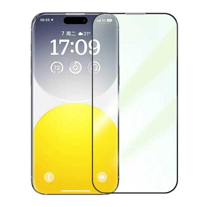 Baseus Corning iPhone 15 Full Koruma Eye-Protection Tempered Cam Ekran Koruyucu - Şeffaf 2