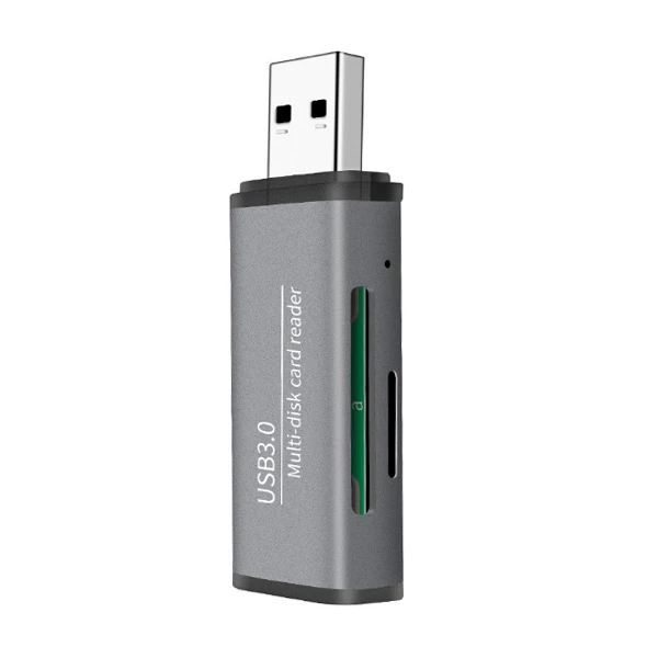 ADS-105 USB 3.0 Hızlı Card Reader SD/TF Hafıza Kart Okuyucu - Gri