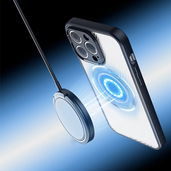 Dux Ducis iPhone 14 PRO Max Aimo Series MagSafe Premium Buzlu Sert PC-TPU Kılıf - Siyah