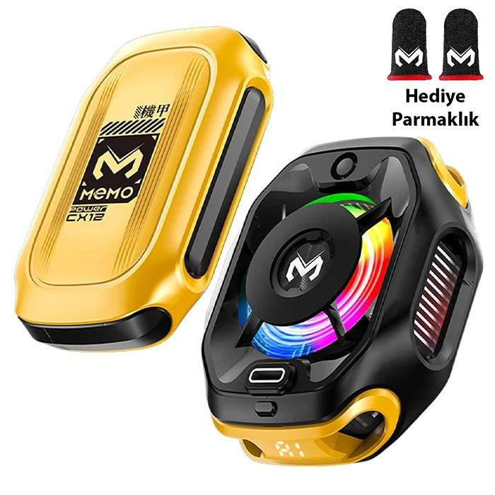 Memo CX12 Pro 2000Mah Bataryalı i Manyetik Cep Telefon Soğutma - Sarı