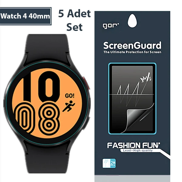 Gor Sm Galaxy Watch 4 40mm Darbe Emici Ekran Koruyucu 5 Adet Set - Şeffaf 2