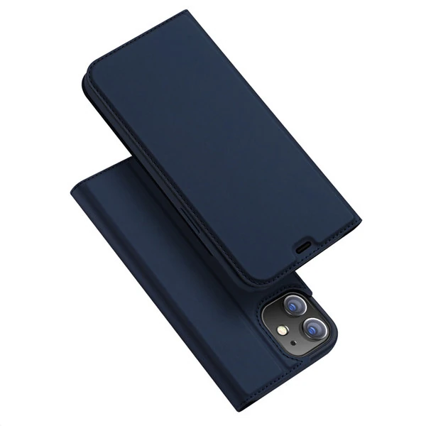 DUX Ducis İPhone 12 Mini Kılıf Kapaklı Flip Cover Kılıf Skin Pro Series Kılıf - Siyah