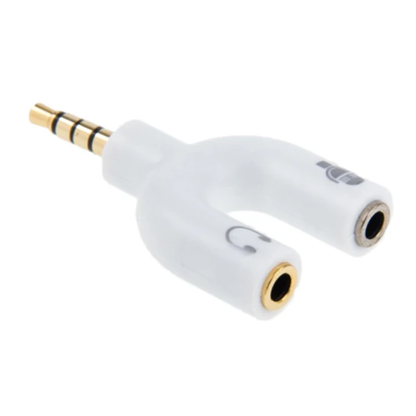 Ally 3.5 mm Kulaklık Mikrofon Çoklayıcı 3.5 mm Splitter Dönüştürücü - Beyaz