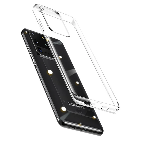 Baseus Simple Case Samsung Galaxy S20Ultra Şeffaf Silikon Kılıf - Şeffaf 2