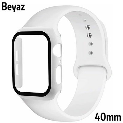 Ally Apple Watch 4-5-6 40mm Silikon Kordon Kayış ve Ekran Koruyucu Kılıf