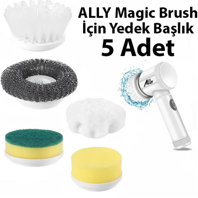 Ally Magic Brush Şarjlı Temizleme Fırçası için 5 Adet Yedek Başlık