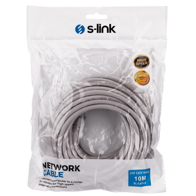 S-Link S-Lınk SL-CAT610 CAT6 Patch 10Mt Kablo (Gri)(1923)