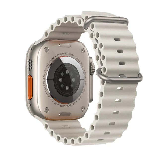 Ally Apple Watch 7-8 41mm 6-5-4 40mm Marine Silikon Kayış Kordon 3-2-1 38mm - Açık Gri
