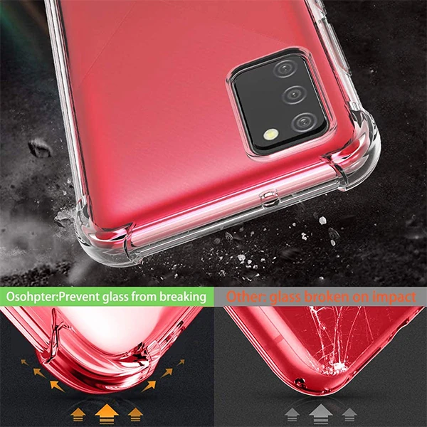SM Galaxy A02S - M02S Anti-Drop Shockproof Darbe Emici Silikon Kılıf - Şeffaf 2