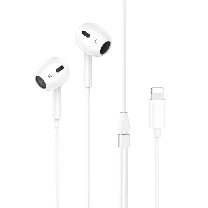 Hoco M111 Max Primero Lightning Kulakiçi Mikrofonlu Kablolu Kulaklık - Beyaz
