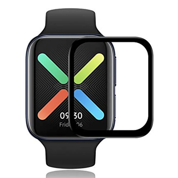Oppo Watch 41MM 3D Full Kavisli Pmma Cam Ekran Koruyucu - Siyah