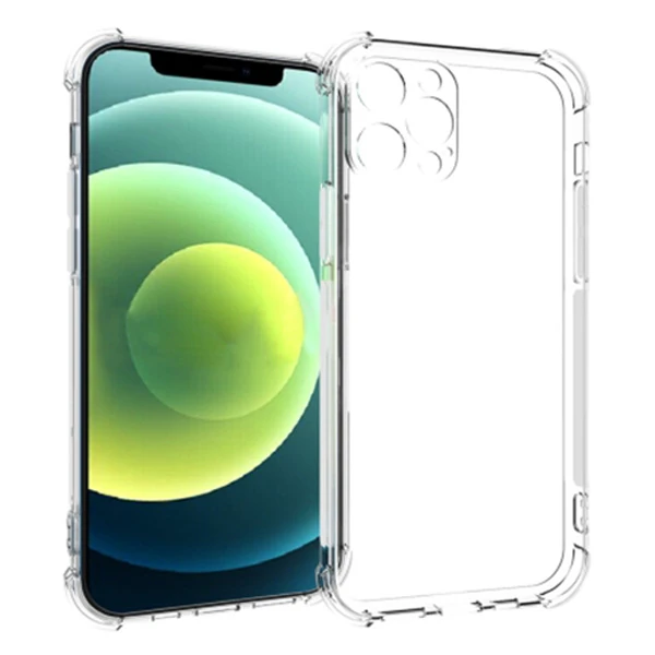 İPhone 12 Pro Max 6.7 Anti-Drop Silikon Kılıf Kamera Korumalı Şeffaf Silikon Kılıf - Şeffaf 2