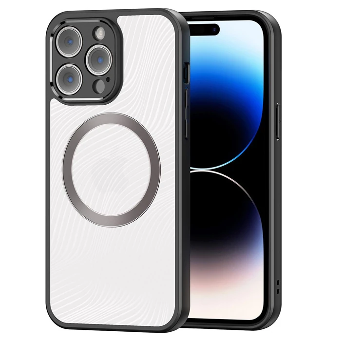 Dux Ducis iPhone 14 Pro Aimo Series MagSafe Premium Buzlu Sert PC-TPU Kılıf - Siyah
