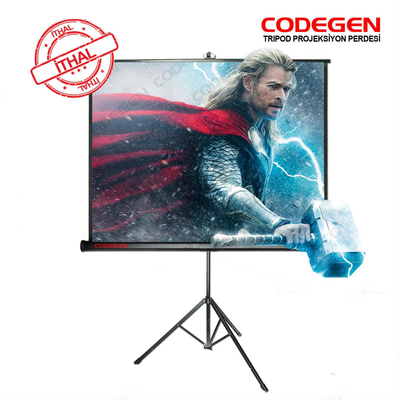 Codegen TX-20 Trıpod Projeksiyon Perdesİ 200X200 (Arkası Siyah Fonlu - Taşınabilir Ayaklı Model)(1923)