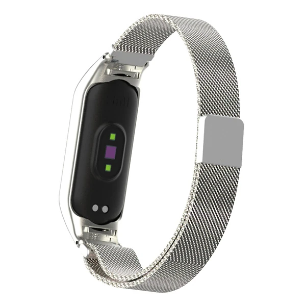 Xiaomi Mi Band 5 Metal Kayış Kordon Milano Loop - Kamuflaj Mavi
