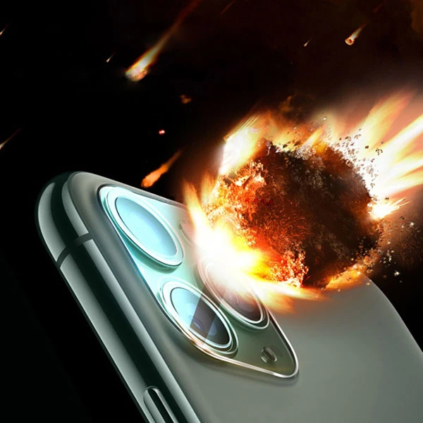 iPhone 12 6.1 Full Tempered Kamera Koruyucu Kırılmaz Cam - Şeffaf 2