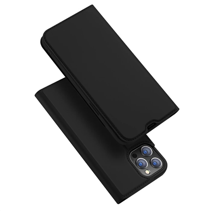 Dux Ducis iPhone 13 Pro Max 6.7inç Kılıf Kapaklı Flip Cover Kılıf SkinPro Series - Siyah
