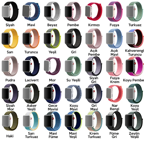 Ally Apple Watch 7-8 45mm 6-5-4 44mm Watch Ultra 49mm Kayış Kordon Spor Loop 3-2-1 42mm - Beyaz