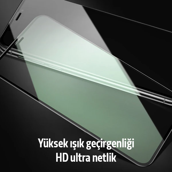 Ally İPhone 11 -XR Anti -Blue Green Light Göz Korumalı Tempered Full Ekran Koruyucu - Siyah