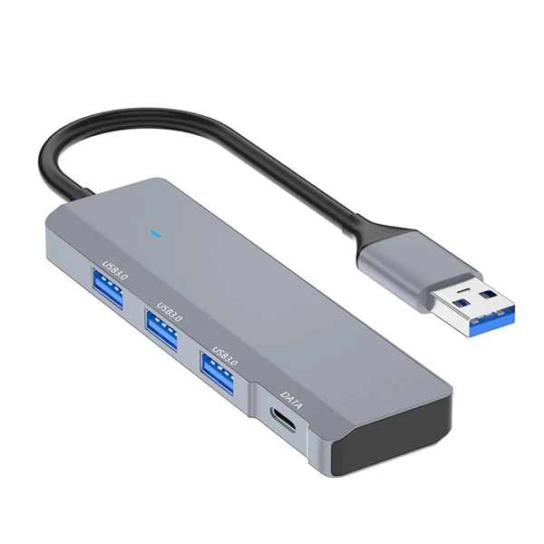 Ally ADS-309A 4in1 USB to USB + Type-C Hub Adaptör Çevirici Dönüştürücü Çoğaltıcı - Füme