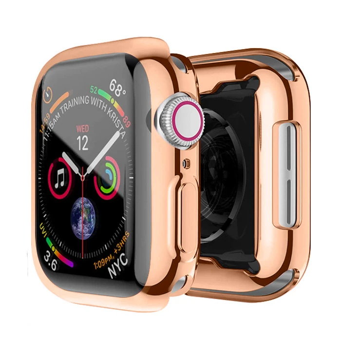 Ally Apple Watch 7-8 45mm 360 Koruma Ultra Slim Silikon Kılıf - Bronz