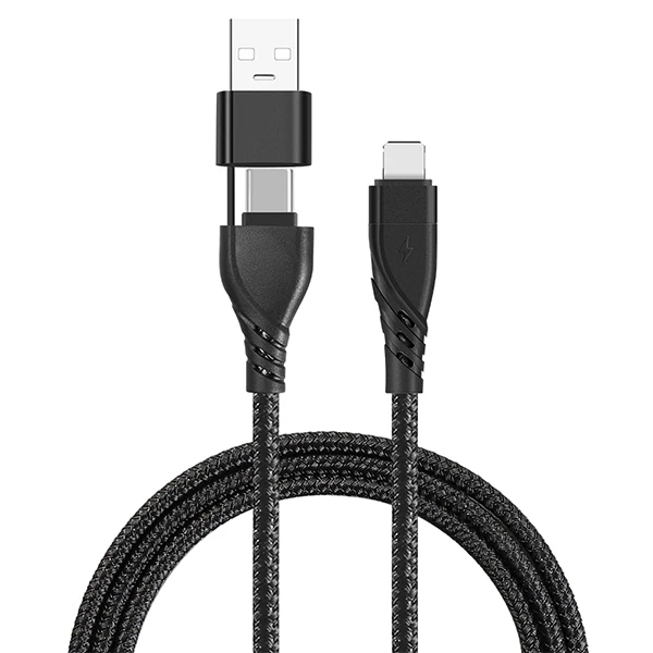 Ally 2in1 USB Lightning To PD Kablosu+USB Kablo - Siyah