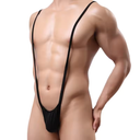 Fantezi Lastikli Siyah Erkek String – Tanga - 1