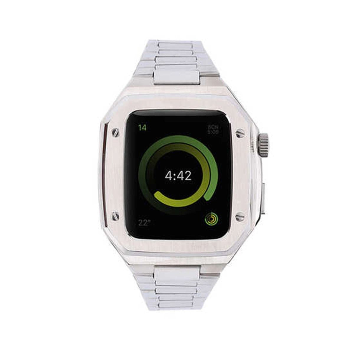 Apple Watch 45mm Metal Petek Kasalı Kordon - Gümüş