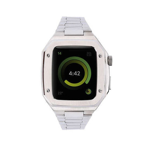 Apple Watch 45mm Metal Petek Kasalı Kordon - Gümüş
