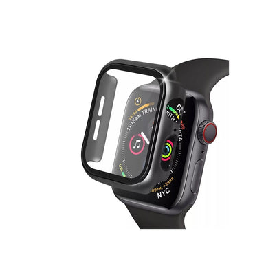Apple Watch 41mm Camlı Kasa Ekran Koruyucu - Siyah