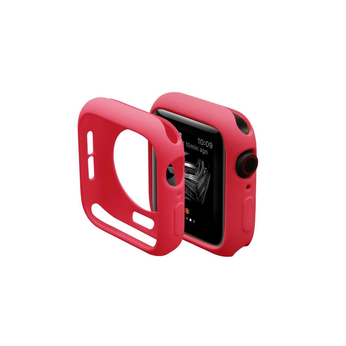 Apple Watch 44mm Silikon Alt Kasa - Kırmızı