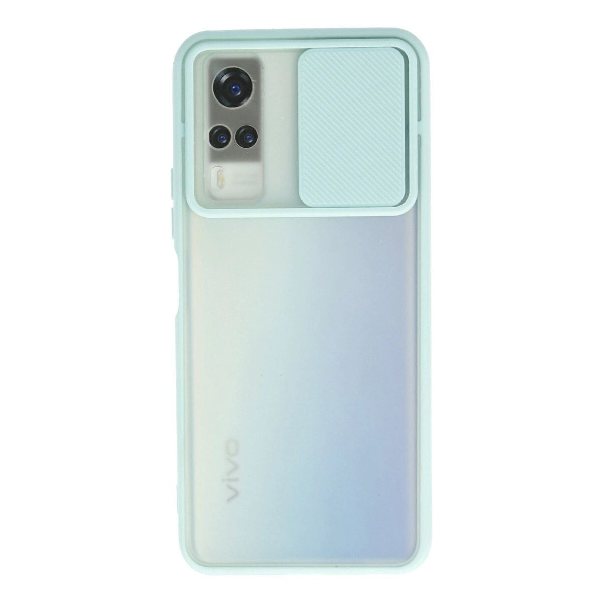 Vivo Y53s Kılıf Palm Buzlu Kamera Sürgülü Silikon - Turkuaz
