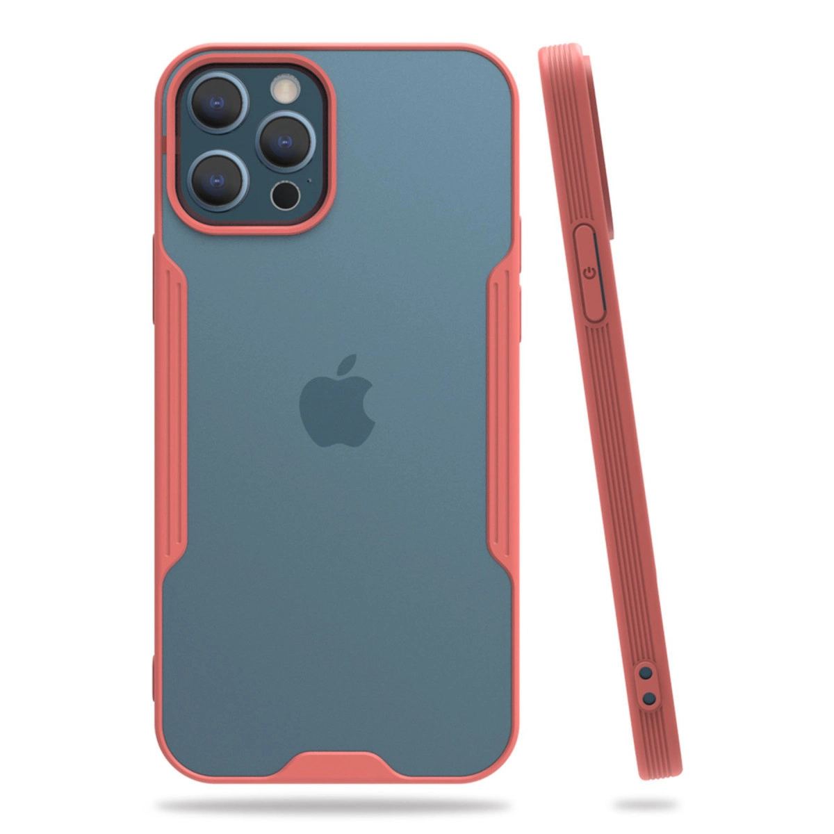 Apple İphone 12 Pro Max Kılıf Platin Silikon - Pembe