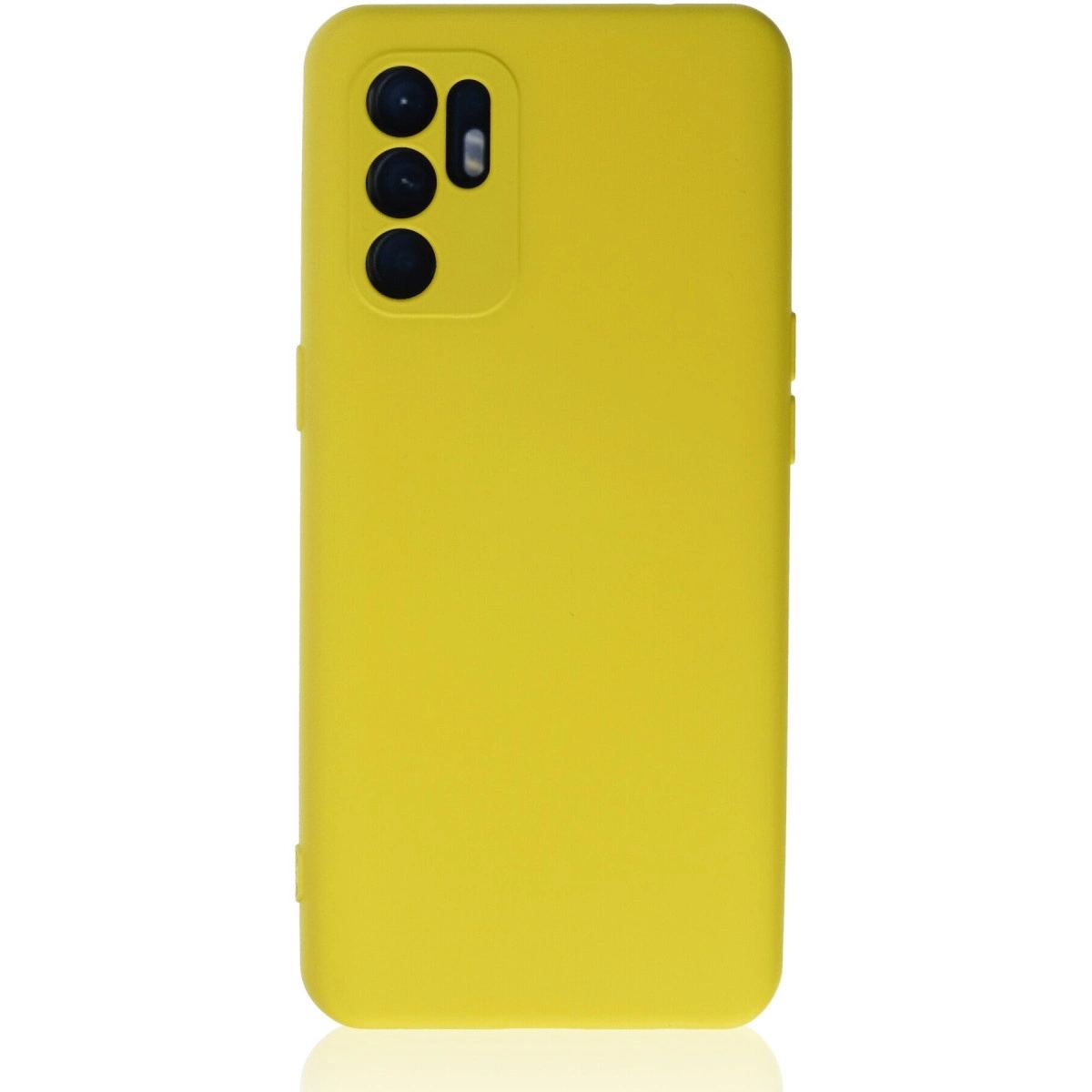 Oppo Reno 6 Kılıf Nano İçi Kadife Silikon - Sarı1