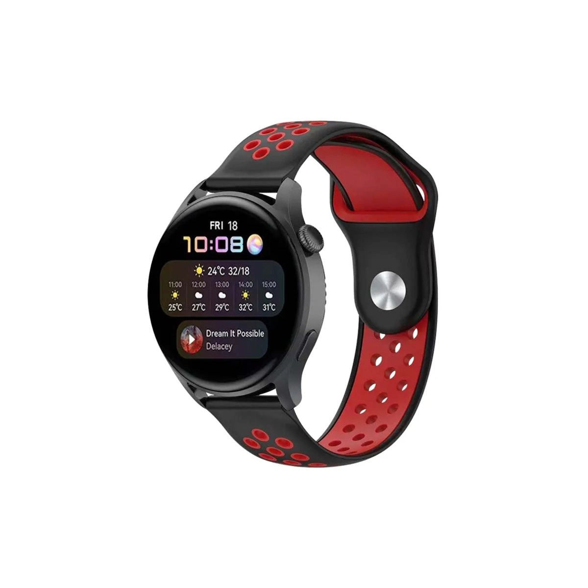 Watch 22mm Spor Delikli Kordon - kırmızı