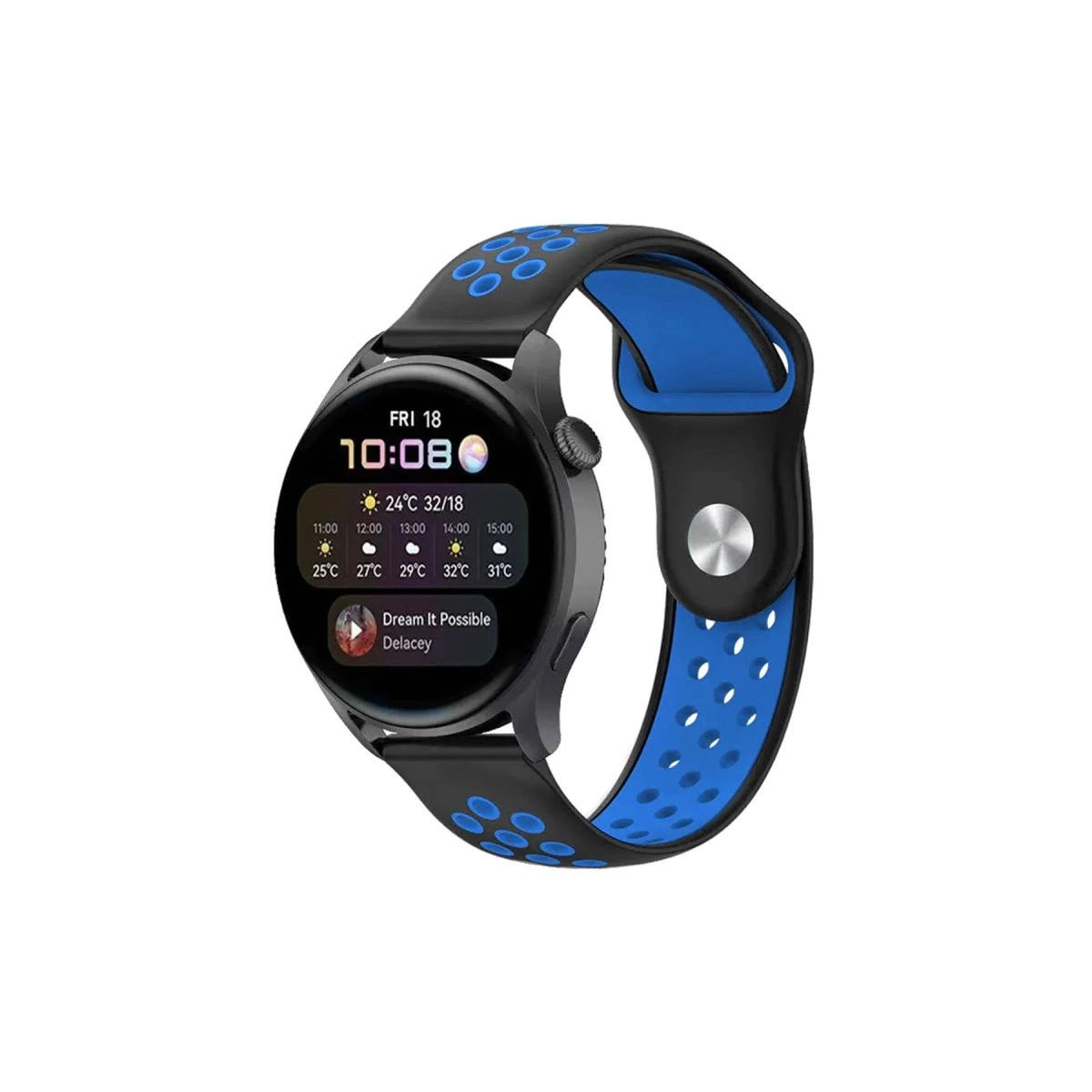 Watch 22mm Spor Delikli Kordon - mavi