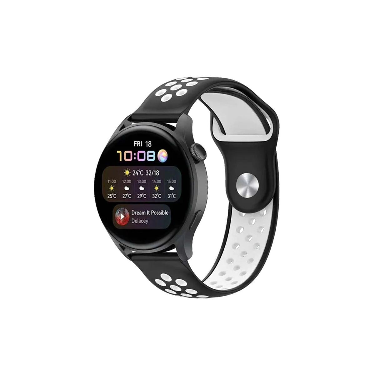 Watch 22mm Spor Delikli Kordon - beyaz