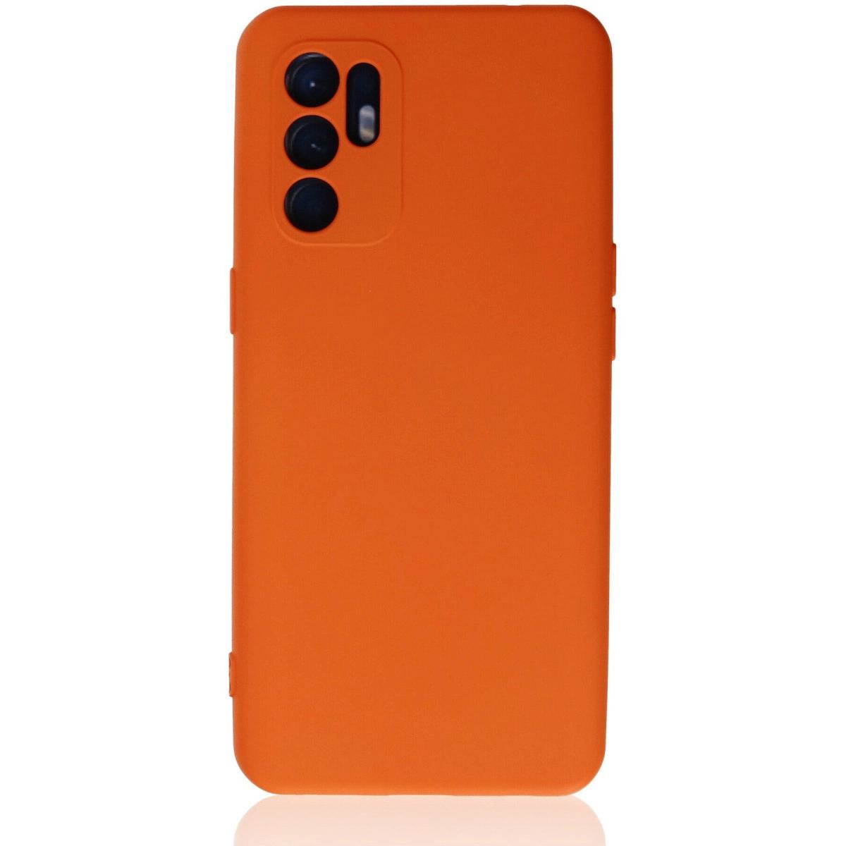 Oppo Reno 6 Kılıf Nano İçi Kadife Silikon - Turuncu
