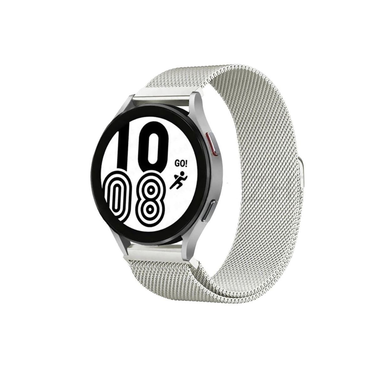 Samsung Galaxy Watch 4 Metal Mıknatıslı Kordon - Gümüş
