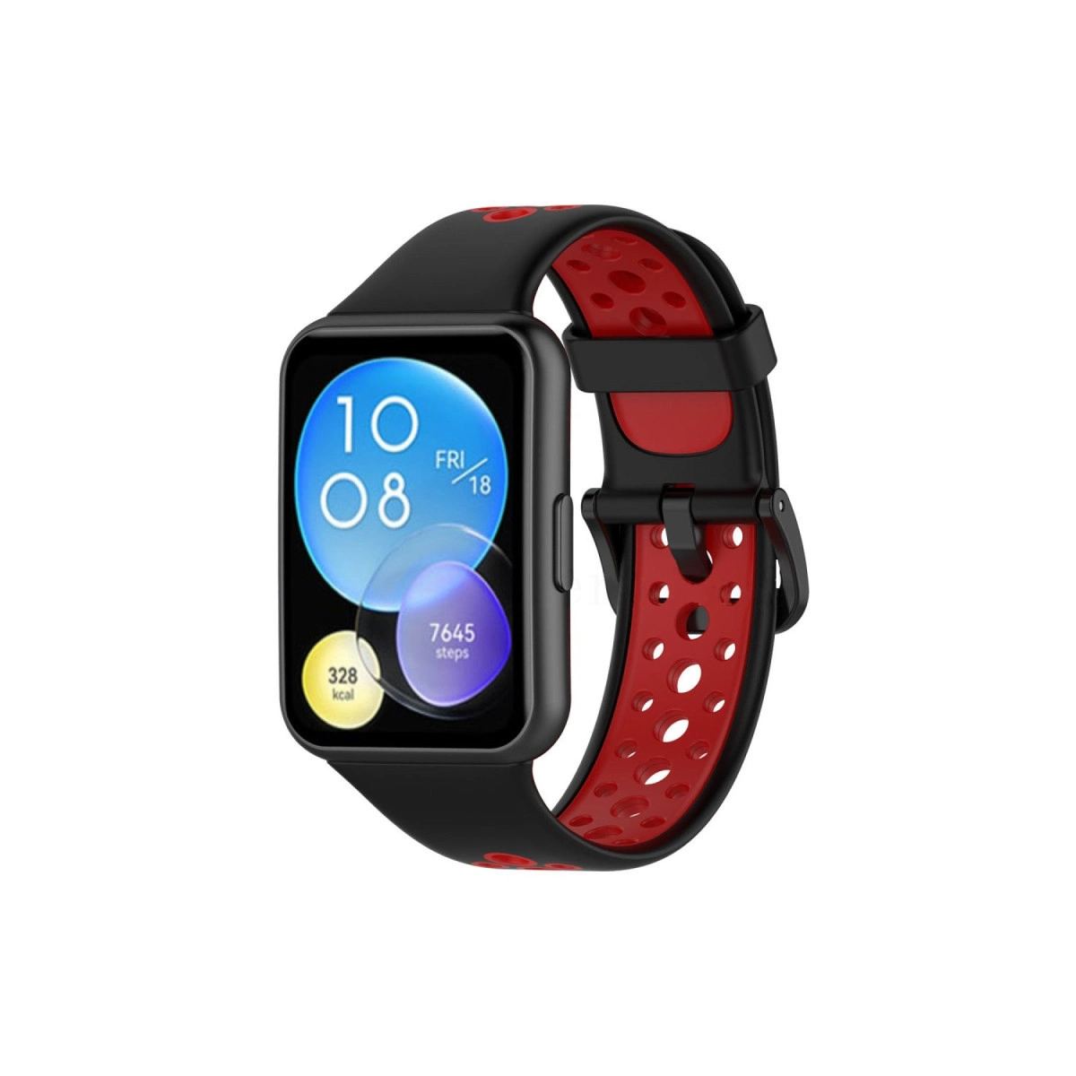 Huawei Watch Fit 2 Spor Delikli Kordon - kırmızı