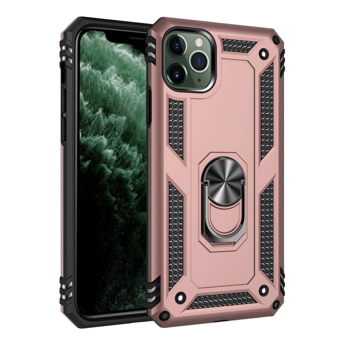 Apple İphone 11 Pro Kılıf Sofya Yüzüklü Silikon Kapak - Rose