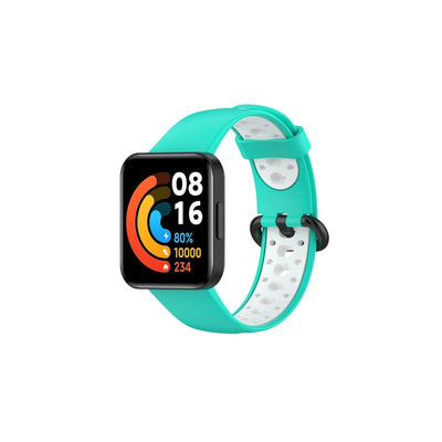 Xiaomi Redmi Watch 2 Spor Delikli Kordon - Turkuaz-beyaz
