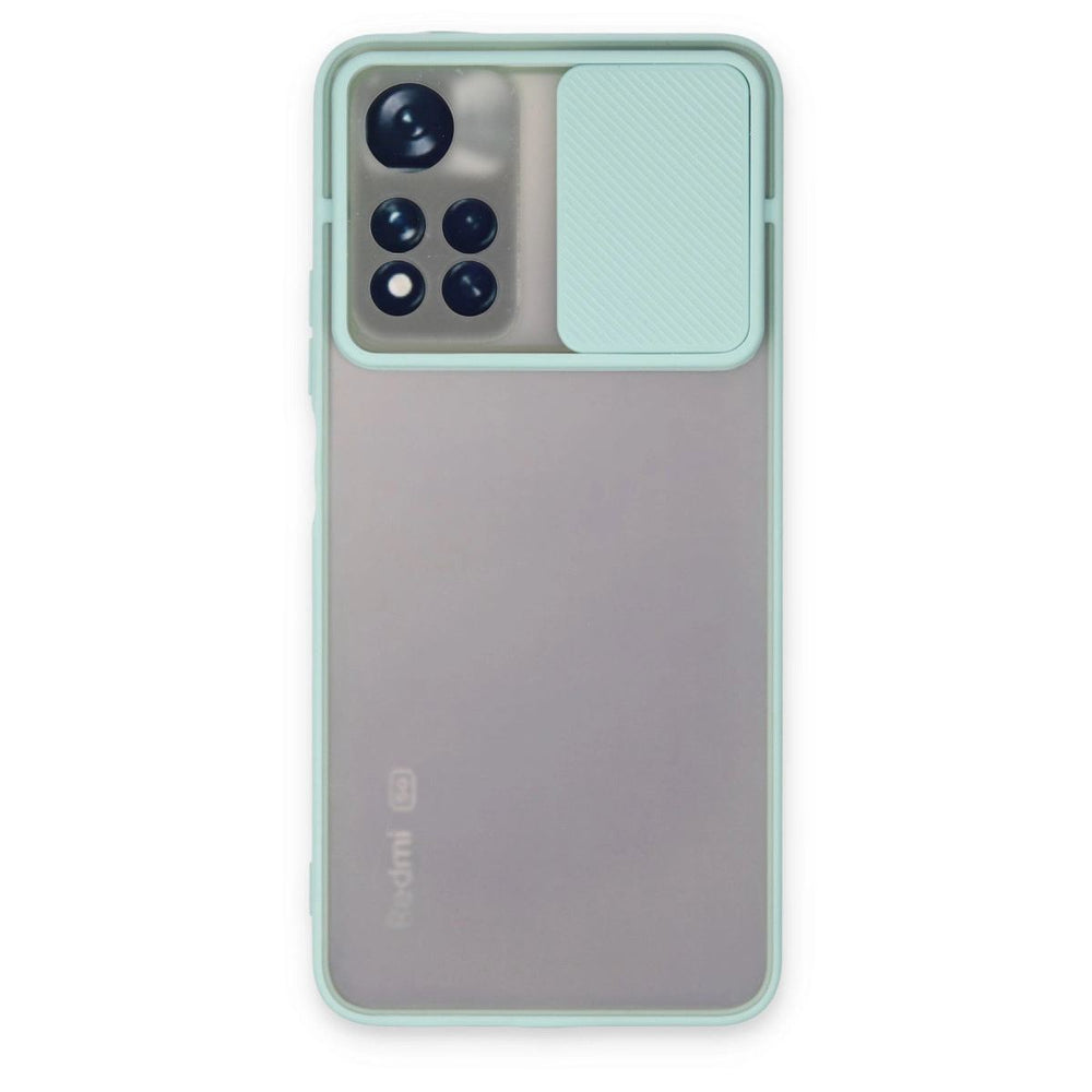 Xiaomi Redmi Note 11t Kılıf Palm Buzlu Kamera Sürgülü Silikon - Turkuaz