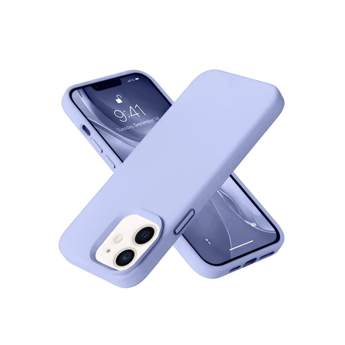 Apple İphone 12 Kılıf Nano İçi Kadife Silikon - Lila