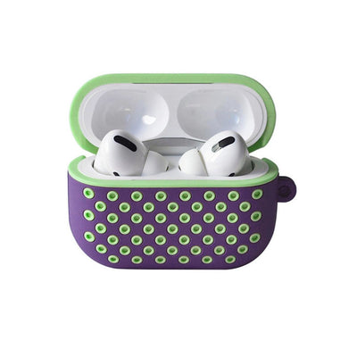 Apple Airpods Pro 2 (2.nesil) Spor Delikli Kılıf - Lila-yeşil