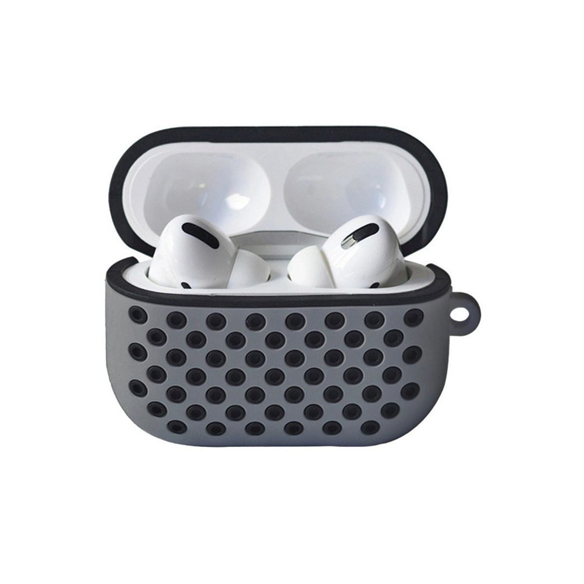 Apple Airpods Pro 2 (2.nesil) Spor Delikli Kılıf - Gri-siyah