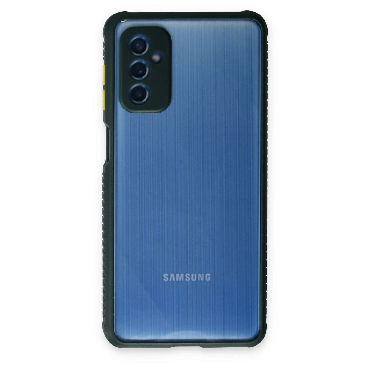 Samsung Galaxy M52 5g Kılıf Miami Şeffaf Silikon - Koyu Yeşil