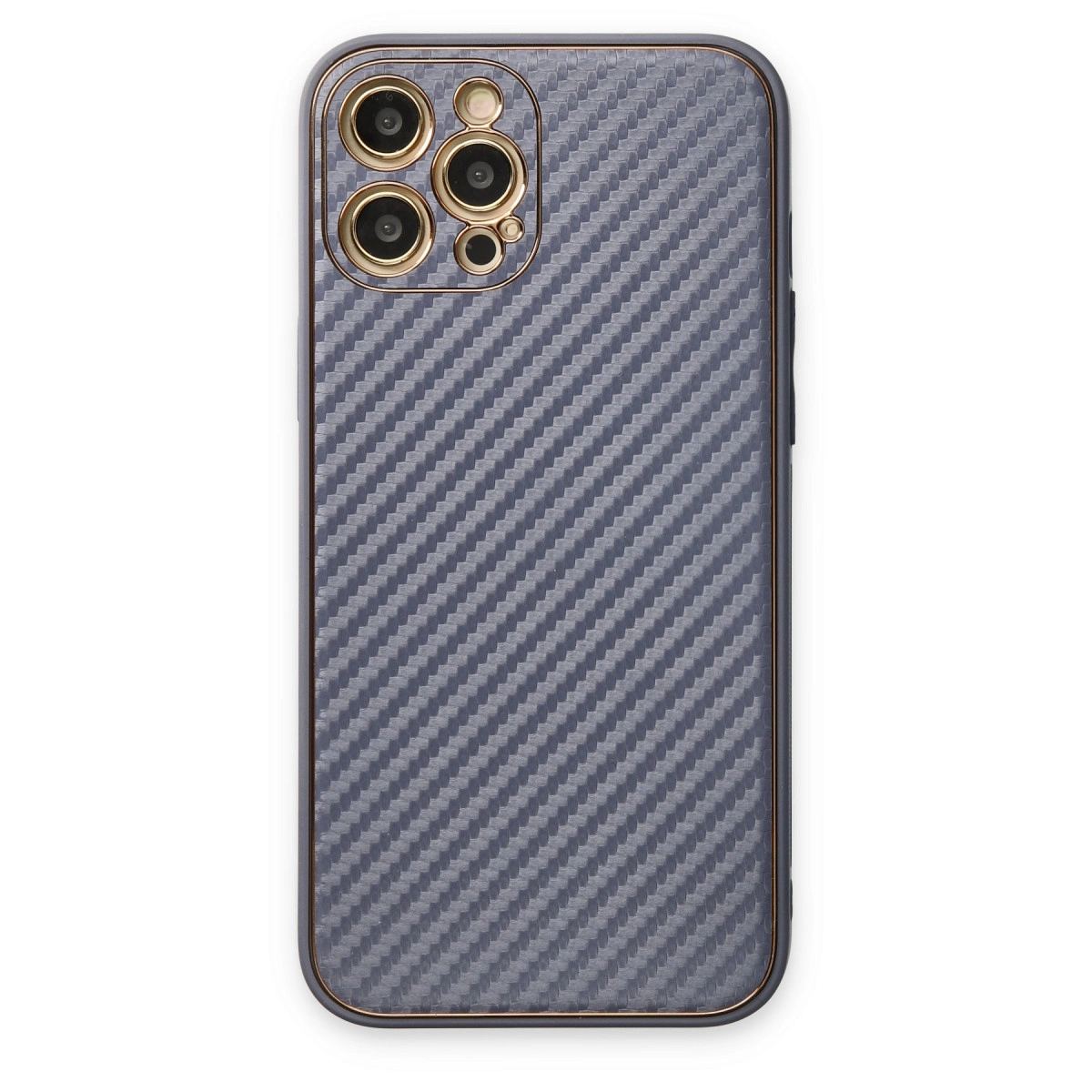 Apple İphone 12 Pro Kılıf Coco Karbon Silikon - Gri