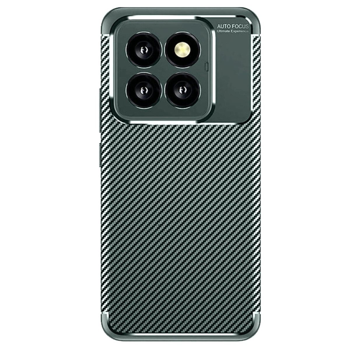 Xiaomi Mi 14t Pro Kılıf Auto Focus Karbon Kapak - Koyu Yeşil